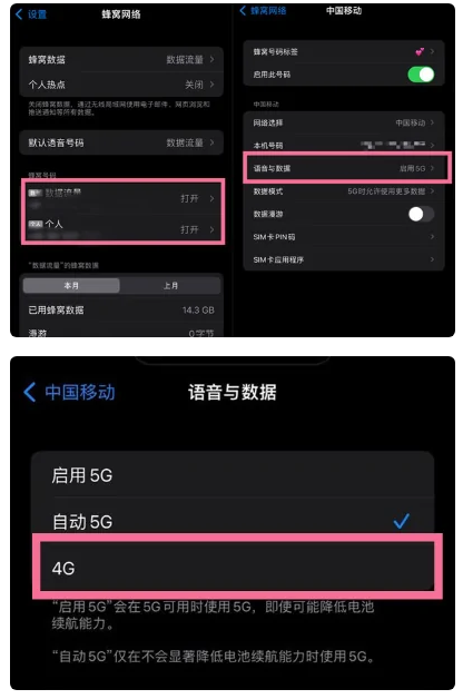 阳西苹果手机维修分享iPhone14如何切换4G/5G? iPhone14 5G网络切换方法 