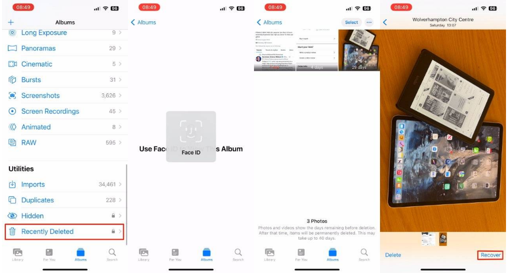 阳西苹果14维修分享 iPhone14 上恢复已删除的照片 