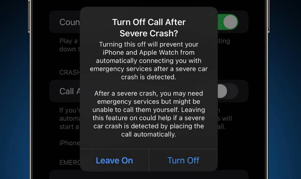 阳西苹果14维修分享 iPhone 14 和 Apple Watch 上关闭崩溃检测 