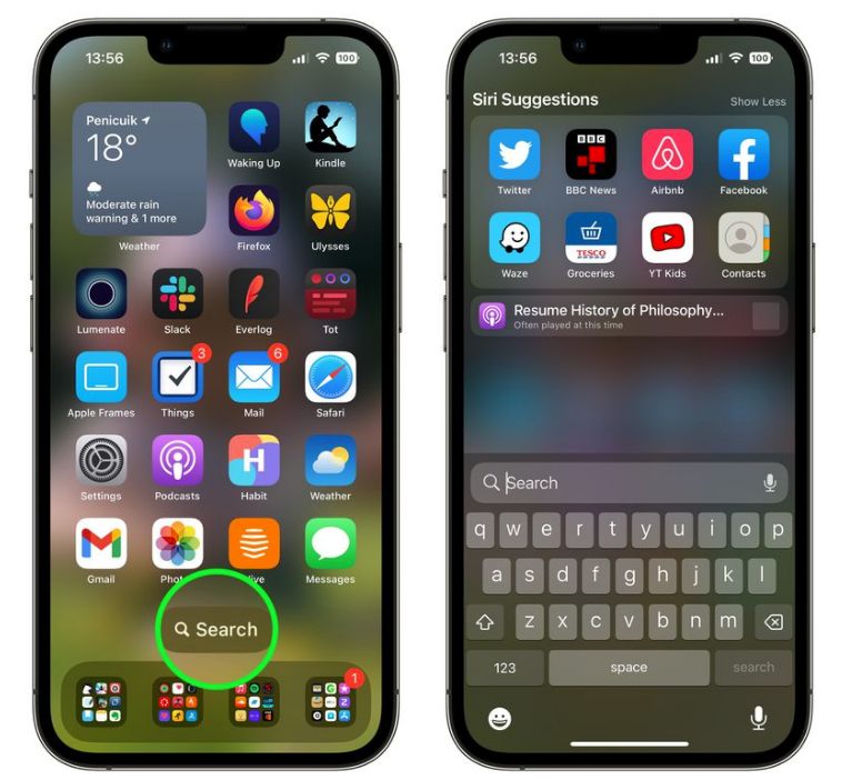 阳西苹果手机维修分享升级到 iOS 16 后，如何删除主屏幕上的搜索按钮 