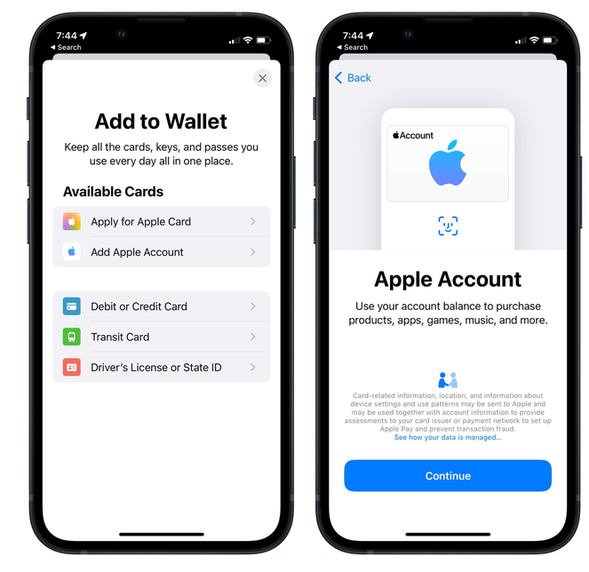 阳西苹果手机维修分享iOS 15.5钱包App如何添加 Apple 账户 